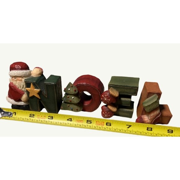 Hand-Painted Wooden NOEL Christmas Decor Santa Tree & Gifts - Picture 4 of 11